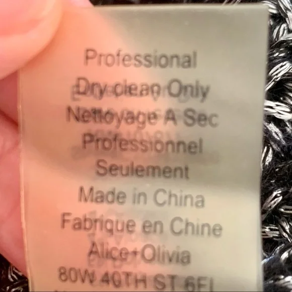 ALICE + OLIVIA Scoop Neck Sweater Black & Silver Metallic Alpaca Wool Knit M - Picture 13 of 15